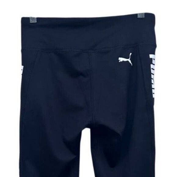 Puma Modern Sports Fold-up Leggings Women's Medium Black Pull-on Activewear - Picture 13 of 13